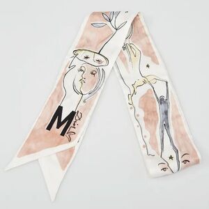 Dior Multicolor Silk ABCDIOR “M” Twilly Scarf